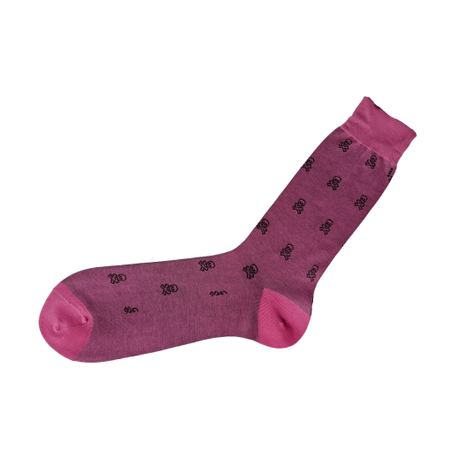 VICCEL / CELCHUK Socks Skull Pink / Black - Luksusowe skarpetki dwukolorowe