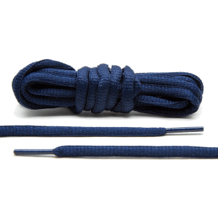 LACE LAB Thin Oval Laces Navy Blue - Granatowe okrągłe sznurowadła do butów