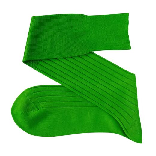 VICCEL / CELCHUK Knee Socks Solid Pistacio Green Cotton - Luksusowe podkolanówki męskie