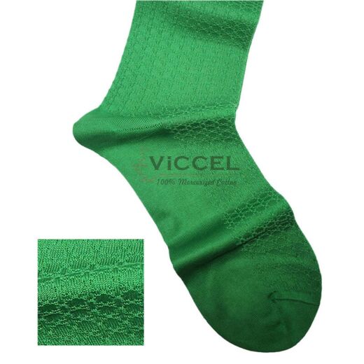 VICCEL / CELCHUK Socks Star Textured Pistacio - Luksusowe zielone skarpetki męskie