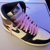 Różowe sznurowadła płaskie Lace Lab. Sznurówki do customizacji sneakersów Jordan, Nike, Air Jordan 1, Retro High, Obsidain