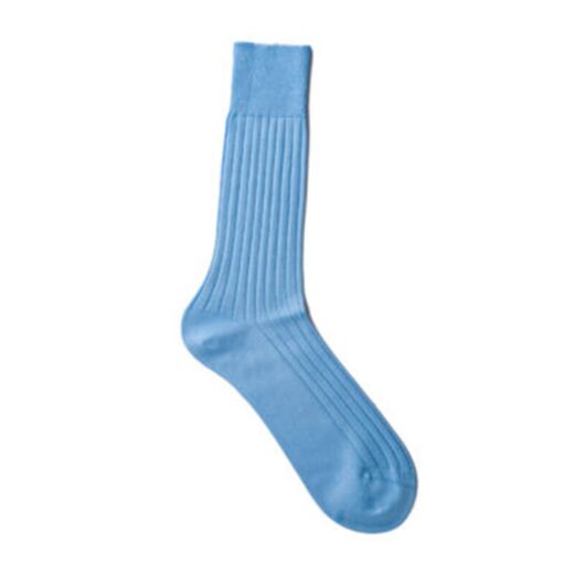 VICCEL / CELCHUK Socks Solid Sky Blue Cotton - Luksusowe skarpety męskie