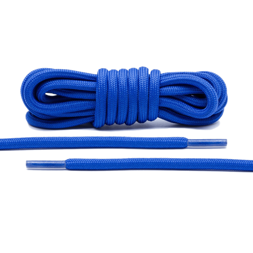 Niebieskie okrągłe sznurowadła stworzone  do popularnych modeli Adidas Yeezy 350 Boost czy Adidas NMD