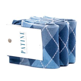 PATINE Socks PARO01-2213 - Niebieskie skarpety w błękitno jeansowe romby