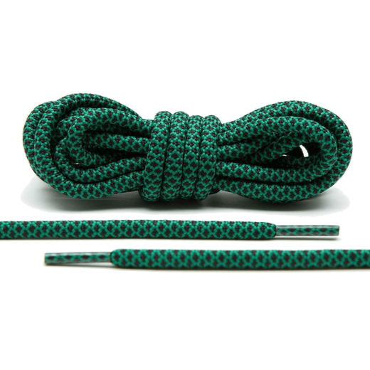 Zielono czarne okrągłe sznurowadła stworzone  do popularnych modeli Adidas Yeezy 350 Boost czy Adidas NMD
