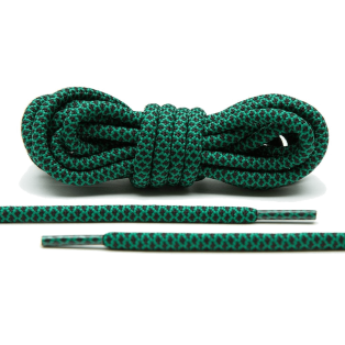 LACE LAB Rope Laces 5mm Green / Black - Dwukolorowe sznurowadła do butów