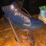 brązowe skórzane sznurowadła luksusowe  z metalowymi agletami Lace Lab. Sznurówki do customizacji sneakersów - nike, adidas.