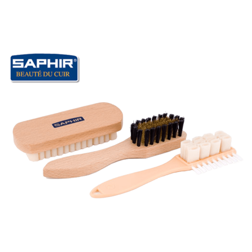 SAPHIR BDC Set Brushes Suede & Nubuck - Zestaw szczotek do zamszu i nubuku