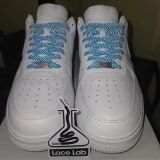 Niebieskie odblaskowe płaskie sznurowadła do butów LACE LAB Reflective flat 2.0 laces, personalizacja obuwia, custom, customizacja adidasów