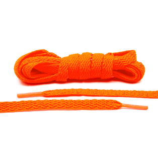 LACE LAB Flat Shoe Laces 8mm Flaming Orange - Płaskie sznurówki pomarańczowe