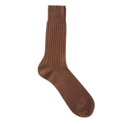 VICCEL / CELCHUK Socks Solid Brown Cotton - Luksusowe brązowe skarpety męskie
