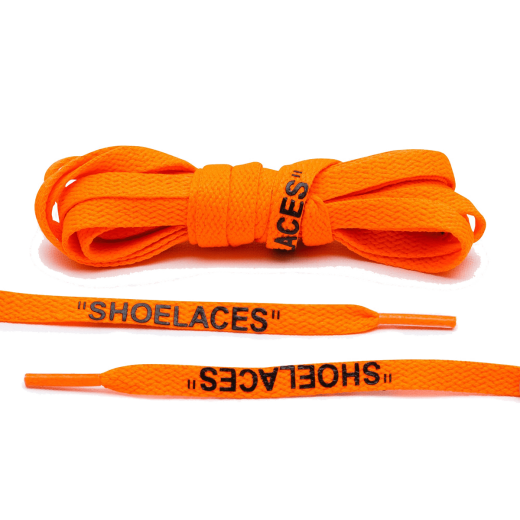 Neonowe pomarańczowo czarne sznurowadła Lace Lab. Sznurówki do customizacji sneakersów - nike, off-white