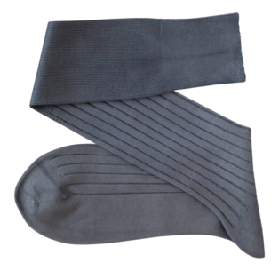 VICCEL / CELCHUK Knee Socks Elastane Cotton Gray - Szare klasyczne podkolanówki męskie