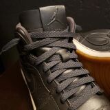 Płaskie ciemnoszare sznurowadła do butów LACE LAB Dark Grey Flat laces, personalizacja obuwia, custom, customizacja adidasów