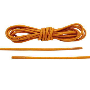 LACE LAB Waxed Shoe Laces 2.5mm Tan / Brązowe okrągłe woskowane sznurowadła do butów
