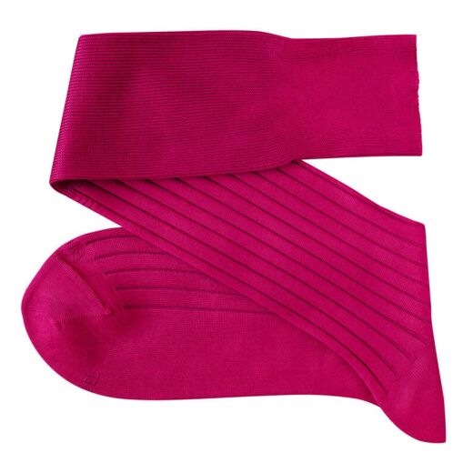 VICCEL / CELCHUK Knee Socks Solid Ashling Pink Cotton - Luksusowe podkolanówki męskie VICCEL / CELCHUK Knee Socks Solid Ashling Pink Cotton - Luksusowe podkolanówki męskie