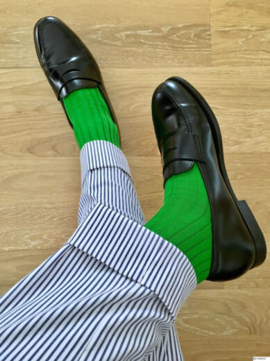 VICCEL / CELCHUK Socks Solid Pistacio Green Cotton - Luksusowe skarpety męskie