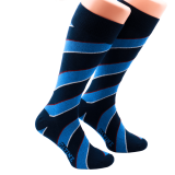 granatowe w niebieskie paski skarpety męskie bawełniane idealne do butów eleganckich 