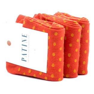 PATINE Socks PAKO02-2012 - Pomarańczowe skarpety w żółte grochy