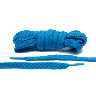 LACE LAB Flat Shoe Laces 8mm Bahama Blue - Niebieskie płaskie sznurówki do butów