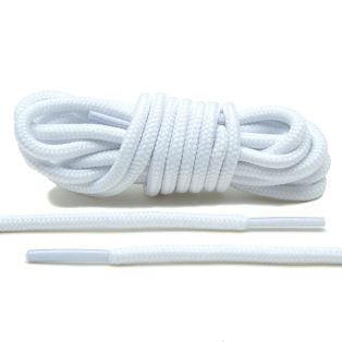 LACE LAB XI Rope Laces 6mm White - Okrągłe białe sznurowadła do obuwia