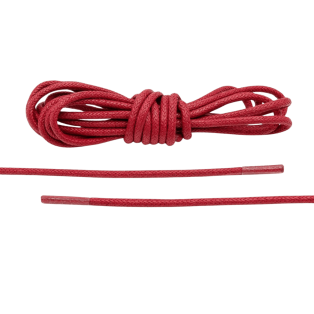 LACE LAB Waxed Shoe Laces 2.5mm Burgundy / Burgundowe okrągłe woskowane sznurowadła do butów