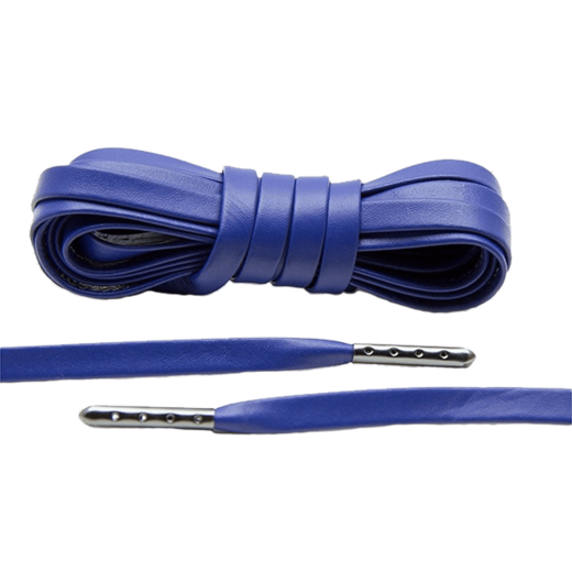 LACE LAB Luxury Leather Laces 6mm Blue Gunmetal Plated - Niebieskie skórzane sznurowadła z metalowymi końcówkami LACE LAB Luxury Leather Laces 6mm Blue Gunmetal Plated - Niebieskie skórzane sznurowadła z metalowymi końcówkami