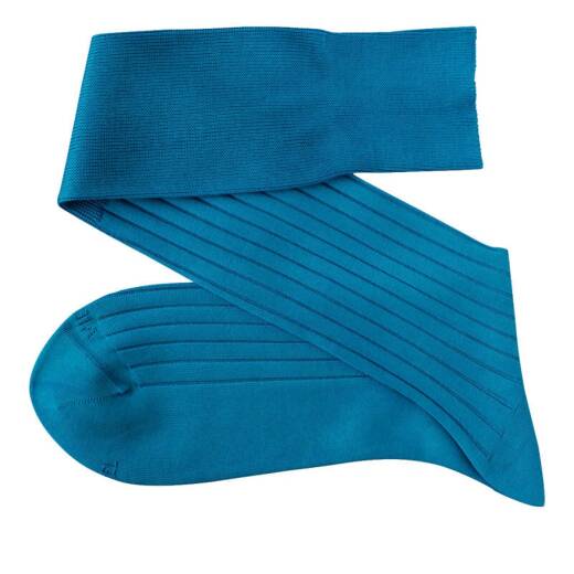 VICCEL / CELCHUK Socks Solid Turquoise Cotton - Luksusowe skarpety męskie