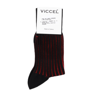VICCEL / CELCHUK Socks Shadow Stripe Black / Red
