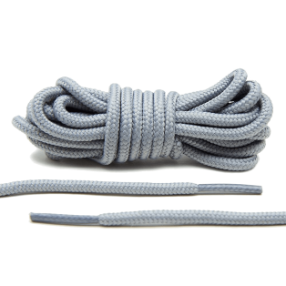 LACE LAB XI Rope Laces 6mm Cool Grey - Okrągłe szare sznurówki do butów