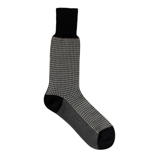 VICCEL / CELCHUK Socks Houndstooth Black / White - Dwukolorowe skarpety luksusowe