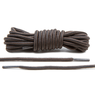 LACE LAB Black / Brown Boot Laces 4mm - Okrągłe sznurowadła do traperów