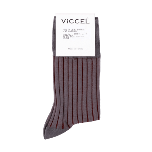 eleganckie siwe z wydzielaniami bordowymi skarpety męskie viccel socks shadow stripe gray burgundy