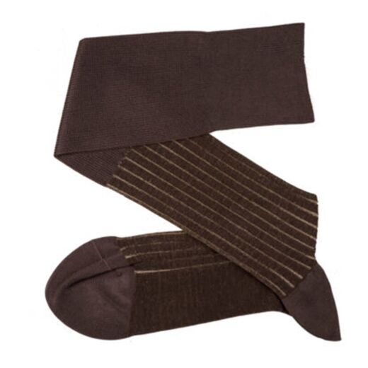 VICCEL / CELCHUK Knee Socks Shadow Stripe Brown / Beige