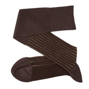 VICCEL Knee Socks Shadow Stripe Brown / Beige
