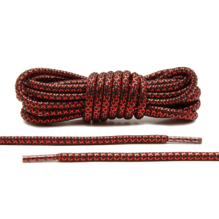 LACE LAB Rope Laces 5mm Metallic Red / Black - Dwukolorowe sznurowadła do Sneakersów