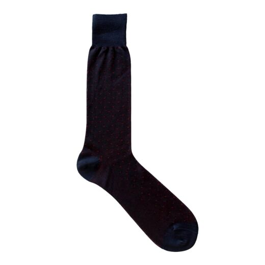VICCEL / CELCHUK Socks Pindot Navy Blue / Red - Luksusowe skarpety w kropki