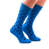 niebieskie w granatowe grochy skarpety męskie bawełniane idealne do butów eleganckich 