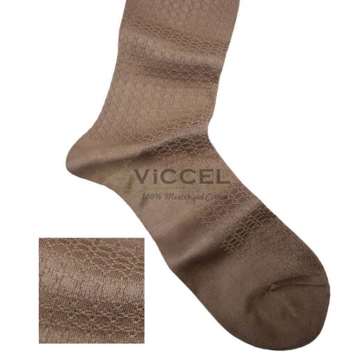 VICCEL / CELCHUK Socks Star Textured Tan - Luksusowe skarpetki męskie
