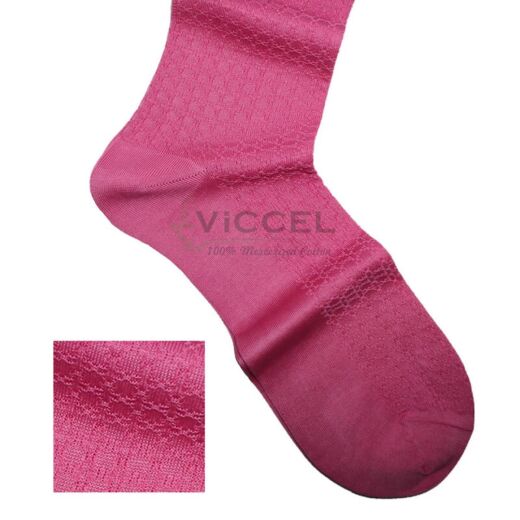 VICCEL / CELCHUK Socks Star Textured Pink - Luksusowe różowe skarpetki męskie
