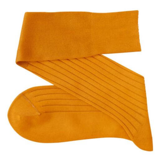VICCEL / CELCHUK Knee Socks Solid Golden Cotton - Luksusowe podkolanówki męskie
