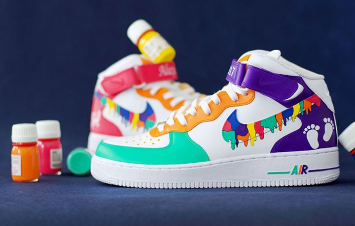 Farby tarrago sneakers paint mixing colors i custom NIke AF1 Baby