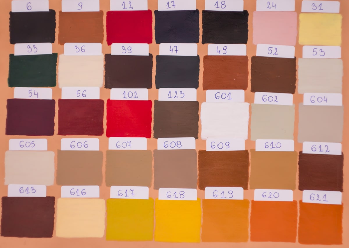 Próbniki kolorów farb akrylowych do renowacji koloru obuwia, skórzanych kurtek, torebek i akcesoriów