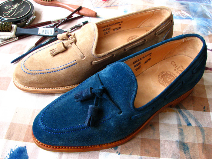 Malowanie obuwia zamszowego. Barwniki do zamszu i nubuku. Renowacja butów.