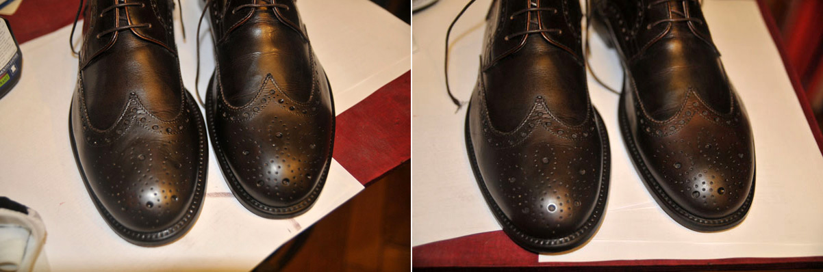 Odnowienie skórzanych butów klasycznych. Balsam do renowacji skór.