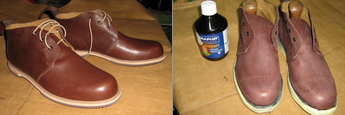 Jak malować buty, zrobić renowację obuwia. Zmywacz do skór licowych.